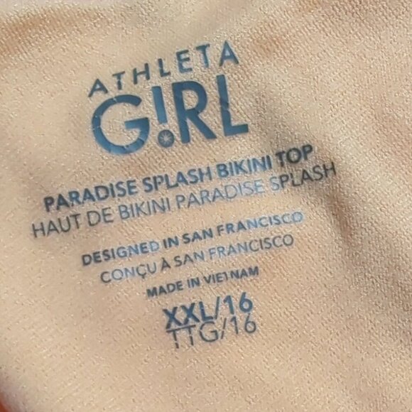 ☀️Girls Athleta Paradise Splash Bikini Top Size XXL/16 Floral - Picture 5 of 6